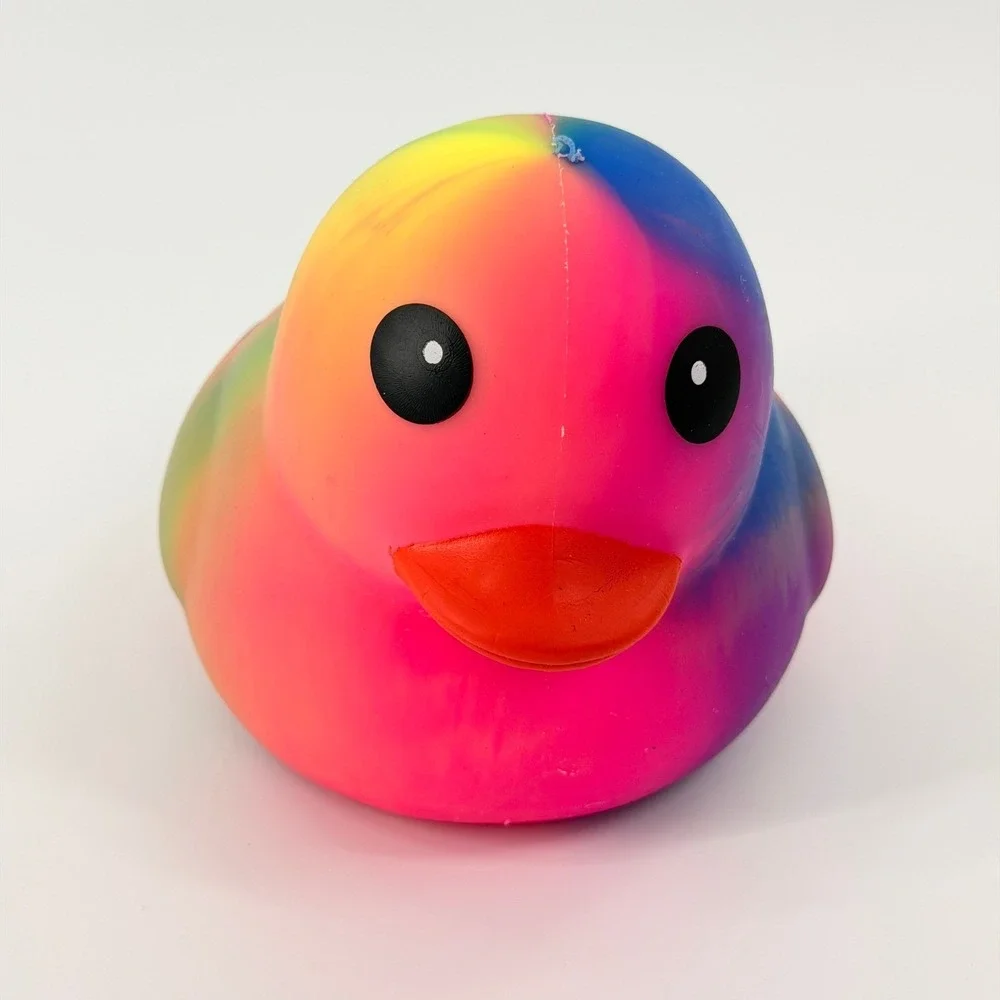 Toymendous Squeeezy Rubber Duck Kids‎ OS Pink Blue Yellow Marble Sensory Toy NWT